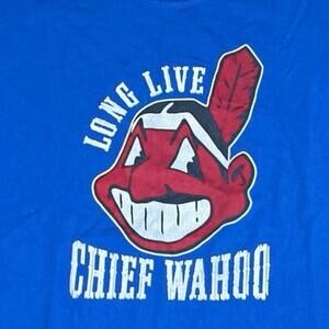 Long Live Chief Wahoo T Shirt Cleveland Indians Gildan Blue Red‎ Sz XL Graphic